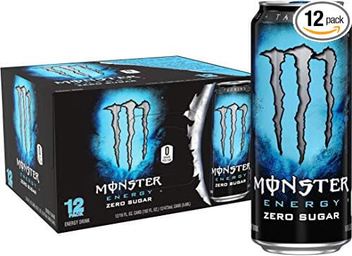 Monster Energy Zero Sugar Low Calorie Energy Drink 16 Ounce | Pack of 12