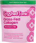 Crushed Tonic Marine Collagen Powder Korean Beauty Drink with Hydrolyzed Collagen Peptides for Skin Hair &amp Nails | Gluten-Free Halal &amp Kosher (Strawberry Milk 30 Servings (150 g) Pouch)