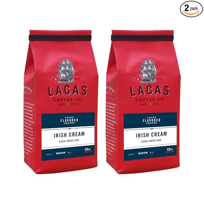Lacas Coffee Company 2/12oz Bags (12 Ounce (Pack of 2) Irish Cream)