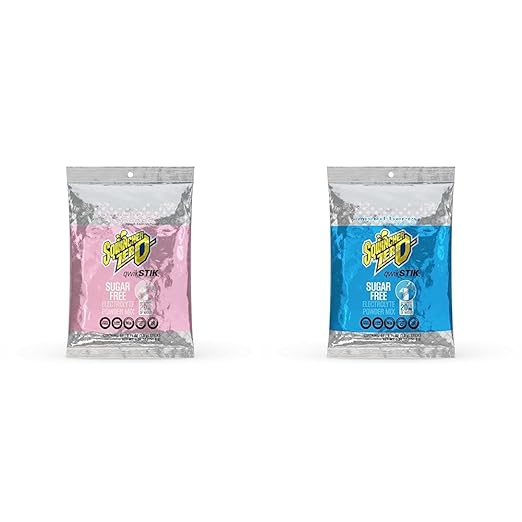 Sqwincher Zero Qwik Stik Sugar Free Electrolyte Hydration Packets Strawberry Lemonade and Mixed Berry Flavors (50 count each)