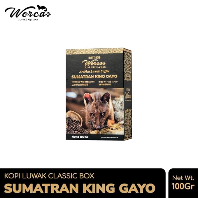 Sumatran King Gayo Arabica Weasel luwak Civet Cat Ground Coffee 100g Premium Wild Kopi