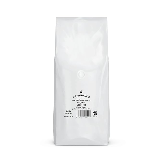 Cameron's Coffee Roasted Whole Bean Coffee Organic Espresso 4 Pound