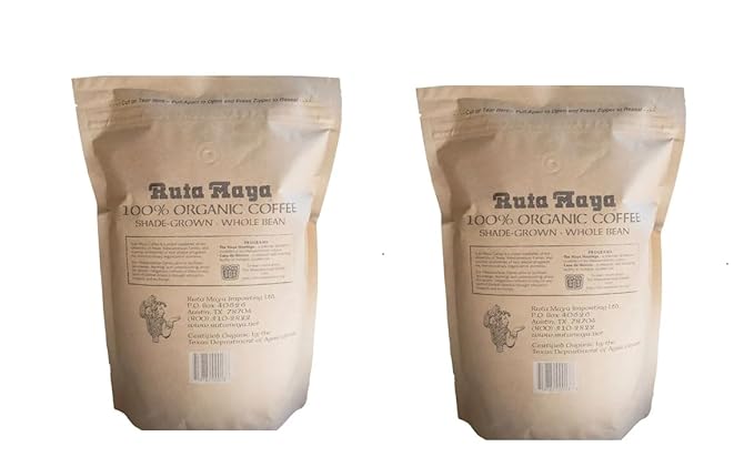 Ruta Maya Organic Medium Roast Whole Bean Coffee 2 Count - 2.2 Lbs. Each