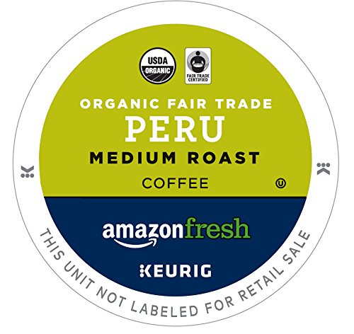 AmazonFresh 80 Ct. Organic Fair Trade K-Cups Peru Medium Roast Keurig K-Cup Brewer Compatible