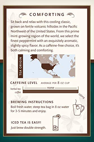 Choice Organic Teas Herbal Tea 3 Boxes of 16 (48 Tea Bags) Peppermint Caffeine Free