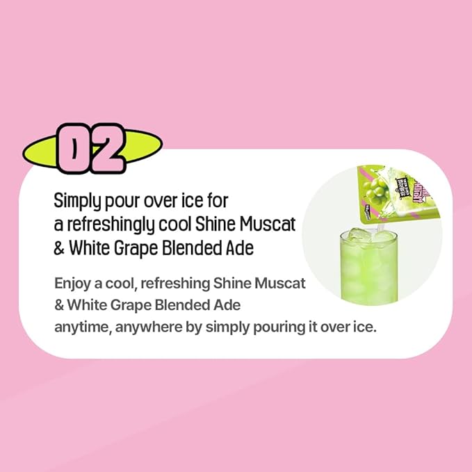 ROASTIQUE Official Cafe Real Shine Muscat - Flavored Juice Drink Pouch Fruity Sweet Grape Ade Korean Convenience Store Drinks fl 7.77 oz (Pack of 10)