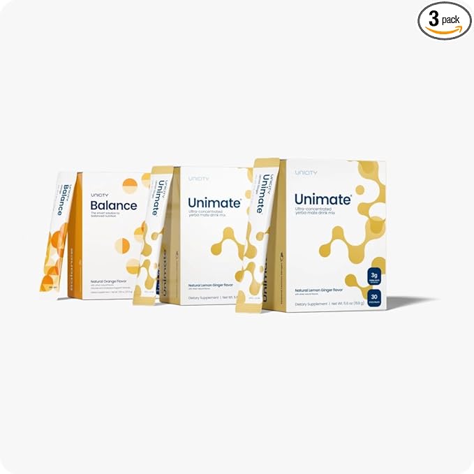 UNICITY Feel Great System Natural—Feel Great Pack with Balance Natural Orange and UNIMATE Lemon Ginger (30-day supply)