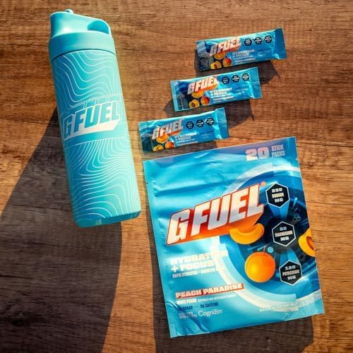 G Fuel Electrolytes Powder for Instant Hydration and Focus Sugar Free Electrolytes Variety Pack of Lemon Orange Peach Strawberry Flavors Nootropic Drink Mixes To Sharpen Mental Focus 20 Servings