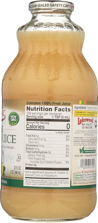 Lakewood Pure Lemon Juice 12x 32OZ