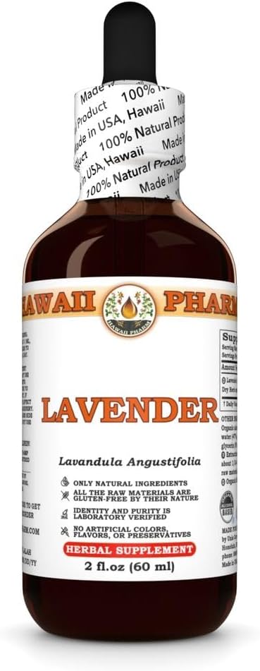 Lavender (Lavandula Angustifolia) Dry Herb Tincture Made in Hawaii Professional Grade Small Batch Raw Materials All Natural Vegan Pure Liquid Extract - 2 fl.oz
