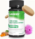 Liver Detox Supplement 30000mg Milk Thistle Extract Turmeric Artichoke &amp Glutathione – Supports Liver Health &amp Antioxidant Function – 60 Tablets