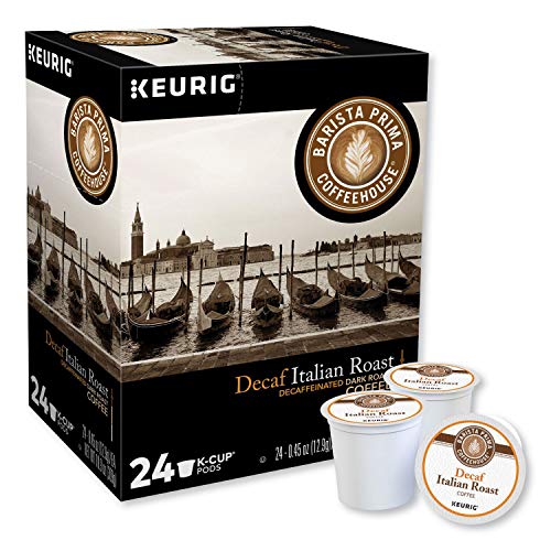 Barista Prima Coffeehouse Dark Roast Extra Bold K-Cup for Keurig Brewers Decaf Italian Roast Coffee4 pack of 24 cups each (96 count)