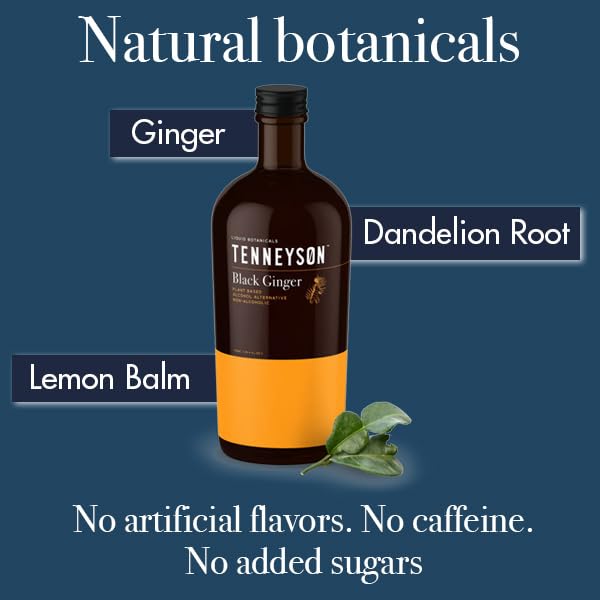 Tenneyson Non-Alcoholic Aperitif - Black Ginger - Alcohol Free Spirit - Cocktail Mixer - Low Sugar - Low Calorie - No Caffeine - Gluten-Free - No Artificial Flavors (750mL)
