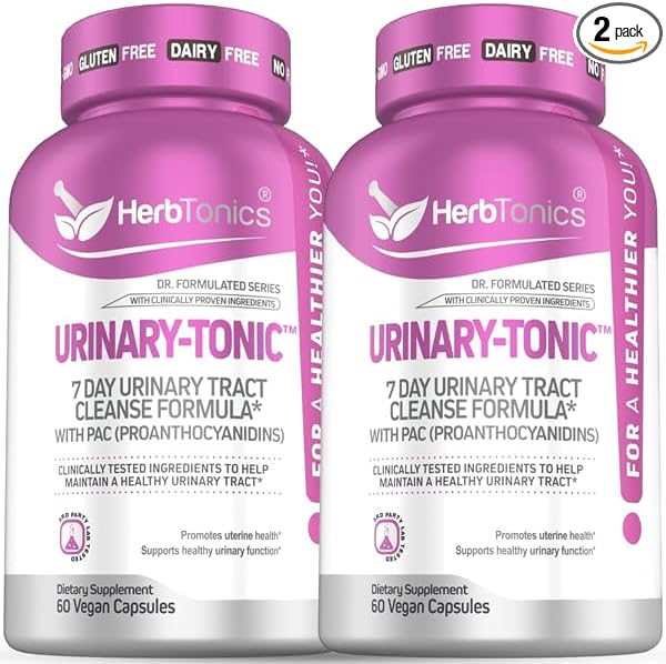 Herbtonics Fast Acting Urinary Tract Cleanse Treatment | Formula UTI with 36 mg PAC | Medical-Grade Cranberry Supplement for Urinary Tract Support (60 Count (Pack of 2))