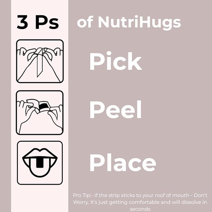 NutriHugs Sleep Aid Oral Thin Film Strips – Valerian Root Chamomile Lavender Melatonin Hibiscus &amp Natural Ingredients | Vegan Sugar-Free Non-GMO | Doctor-Formulated | 30 Strips