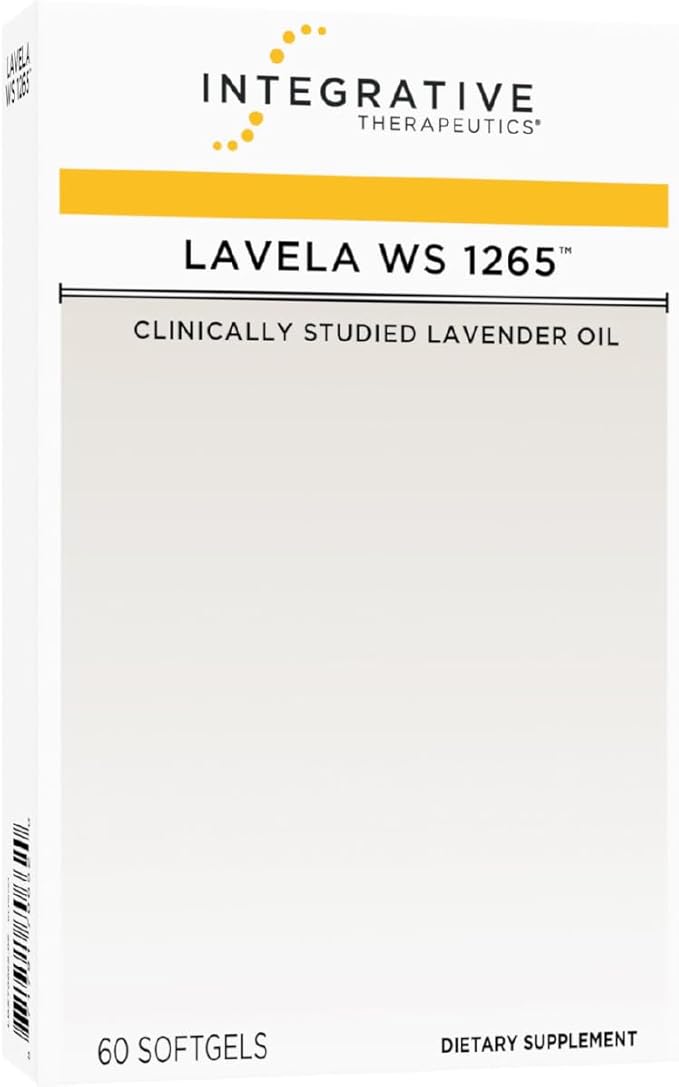 Integrative Therapeutics Lavela WS 1265 - Lavender Essential Oil Supplement for Sleep &amp Stress Support* - Dairy-Free - 60 Softgels (60 Servings)