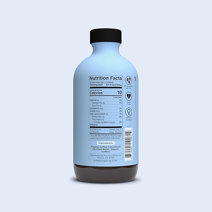 Pop &amp Bottle Organic Cold Brew Coffee Concentrate - Iced Coffee Concentrate Liquid for At Home Dairy Free Makes Up to 16 Cups - Medium Roast &amp Mocha 8 fl oz (Mixed 2 Pack)