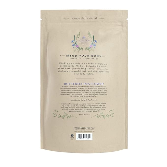 Harney &amp Sons Butterfly Pea Flower Tea 5oz Bag of Bright Blue Dried Butterfly Flower from Thailand