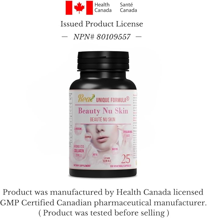 Premium Beauty Skin 25+ | Hydrolyzed Collagen Type I Hyaluronic Acid L-Cysteine Vitamins C A B5 E &amp Biotin Copper | Support Healthy Skin Nails Hair Glowing Look