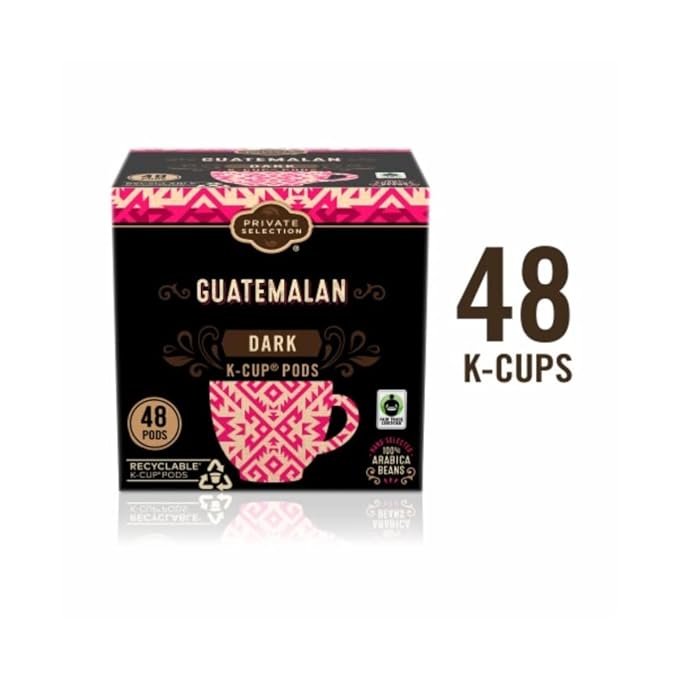 Private Selection Guatemalan Dark Roast Coffee K-Cup Pods | 17.6 oz (48 count of .36oz Pods)| Pack of 1