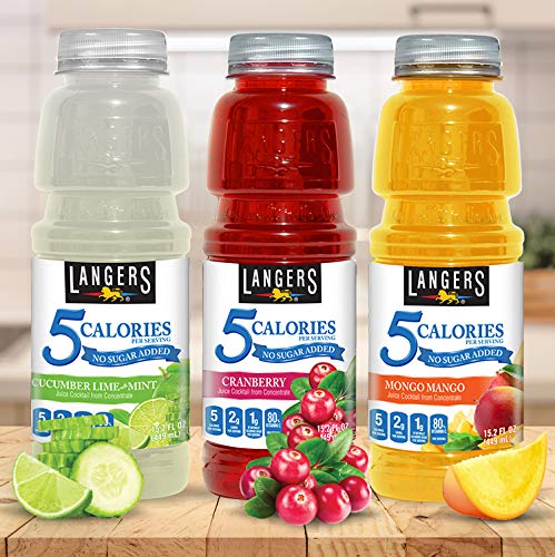 Langer's 5 Calorie Cranberry Juice Cocktail 15.2 Fl Oz (Pack of 12)