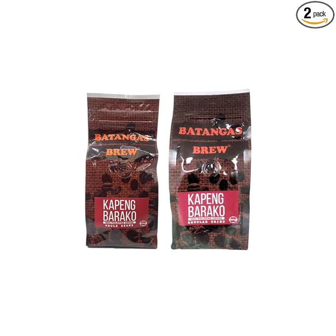 Batangas Brew Kapeng Barako Whole Beans 300g and Kapeng Barako Regular Grind 300g Batangas coffee made in the Philippines