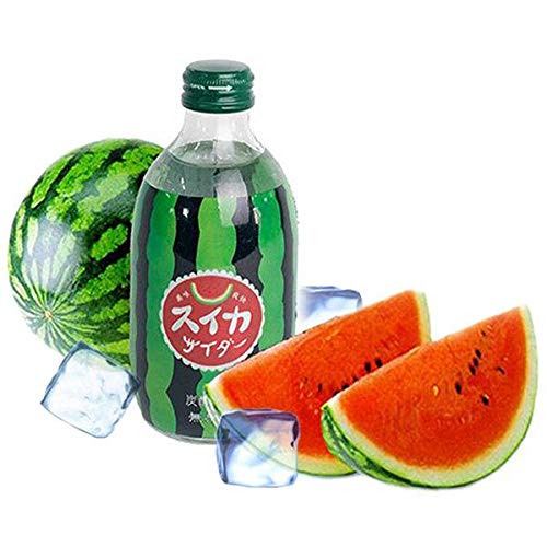 TomTomomasu Japanese Soda Watermelon Cider 10 oz. (300ml) (Pack of 5) - Product of Japan.