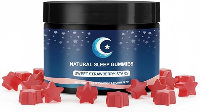 ZAYMAN Melatonin Free Sleep Gummies Natural Sleep Aid Gummies with L-Theanine Magnesium Glycinate Valerian Root Passionflower - Sugar Free Strawberry Flavor Vegan 60 Count