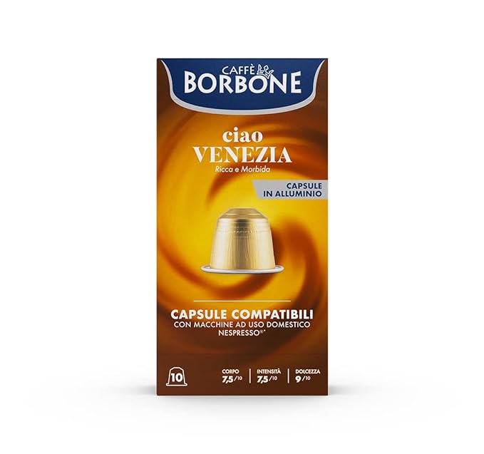 Caffè Borbone Ciao Venezia Aluminum Capsules Compatible with Nespresso Original Machines Medium Roast 100 Count