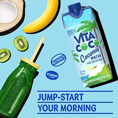 Vita Coco Coconut Water Pure - Naturally Hydrating Electrolyte Drink - Smart Alternative to Coffee Soda and Sports Drinks - Gluten Free - 11.1 Ounce (Fridge Pack of 12)