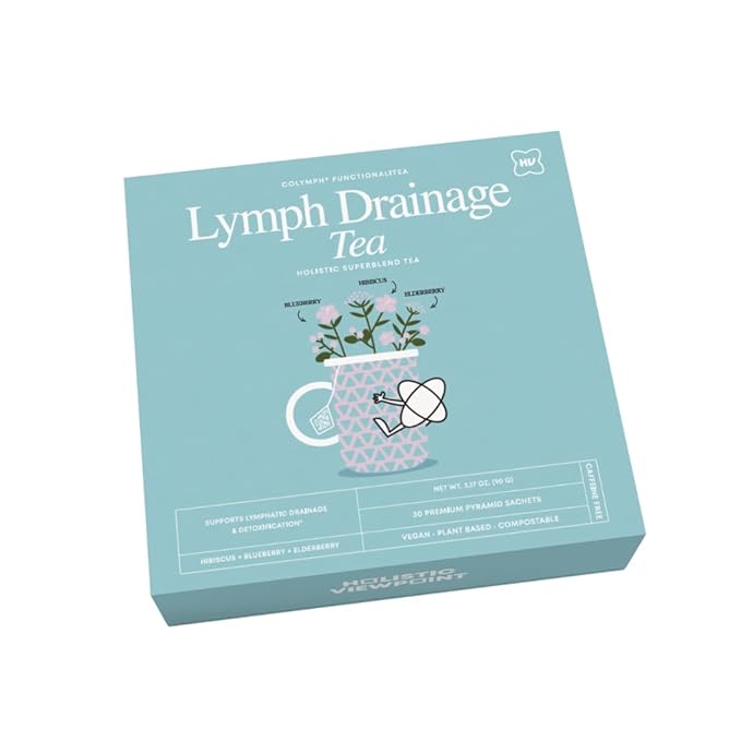 CoLymph Functionalitea: Lymph Drainage Tea Holistic Herbal Tea to Support Lymphatic Drainage Reduce Water Retention Inflammation and Face &amp Body Puffiness Caffeine-Free Blend of Hibiscus