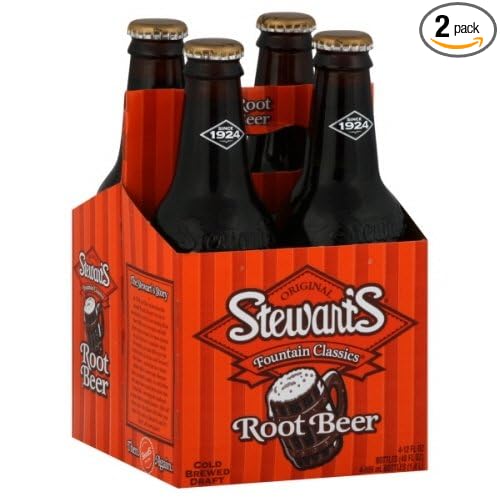 Stewart's Fountain Classics Soda 12 Fl Oz 4 Ct (Pack of 2) (Root Beer)