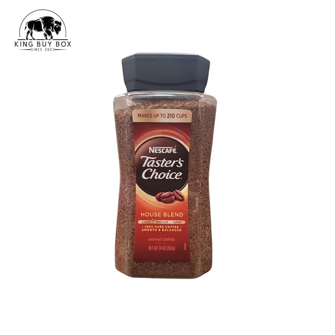 KING BUY BOX 1 PCS cup Bundle with Original Instant Coffee 14 Oz House Blend 2PACK compatible with Taster's Choice