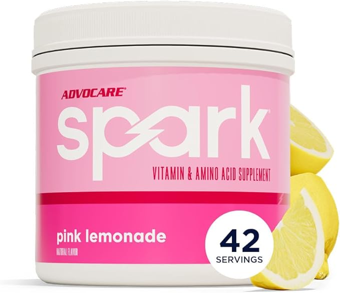 AdvoCare Spark - Energy Drink Mix - Vitamin &amp Amino Acid Supplement - Supports Energy &amp Focus - Portable Immune Support - Sugar-Free - Pink Lemonade (10.5 oz)