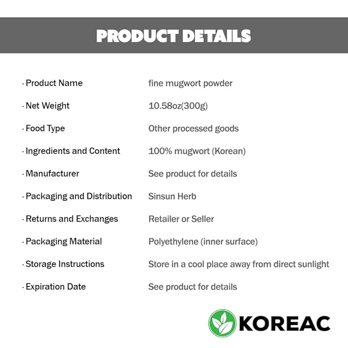 KOREAC_ Korean Mugwort Powder 300g_1 Pack 고운쑥가루 Fresh Herb Boehmeria Nivea