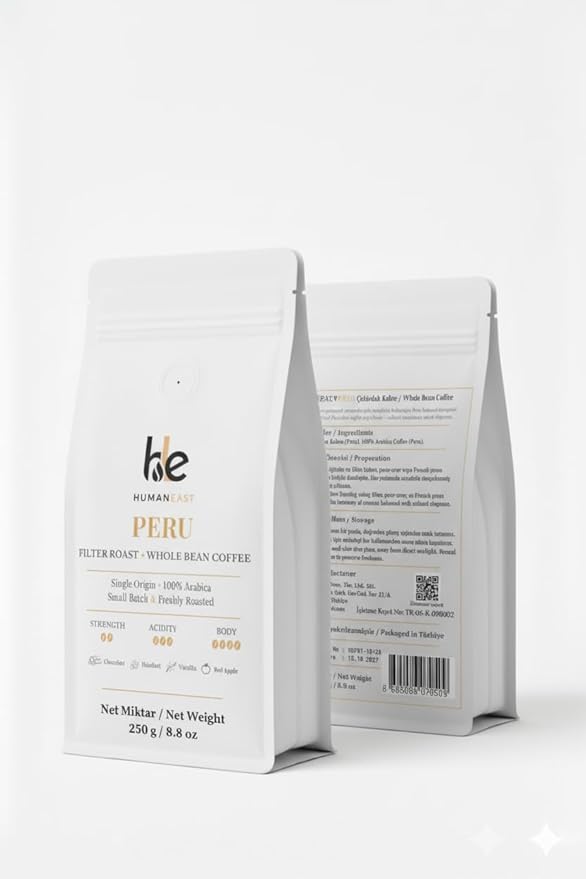 Humaneast Peru Single Origin Ground Coffee 8.8 oz (250 g) Medium Roast Specialty Coffee