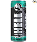 HELL FOCUS Energy Drink | 32 mg/100 ml Caffeine | Vitamins B3 B5 B6 B12 | No Preservatives | Environmentally Friendly Packaging | 24 x 250ml | Compatible with HELL Energy