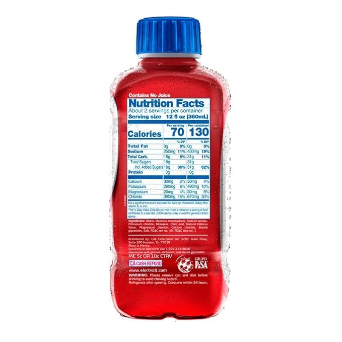 Electrolit Hydration Electrolyte Drinks Sports Beverages with Electrolytes Magnesium Calcium &amp Potassium Recovery Drink for Post Workout 12 Pack (Hibiscus/Jamaica)