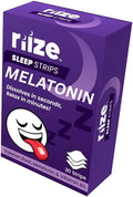 Riize Sleep Strips Fast Acting Dissolvable Oral Supplement with 5mg Melatonin Valerian Root L-Theanine Vitamin B6 Natural Flavors Vegan (30 Count)
