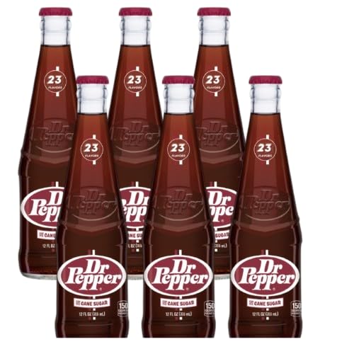 Dr Pepper Real Sugar Soda 12 Oz Glass Bottle (Pack of 6 Total of 72 Oz)