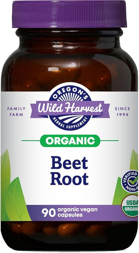 Oregon's Wild Harvest Organic Beet Root Capsules – 90 Vegan Capsules – USDA Certified Organic Beet Root Powder – Non-GMO Gluten-Free Dairy-Free Soy-Free – Grown in North America – Made in The USA