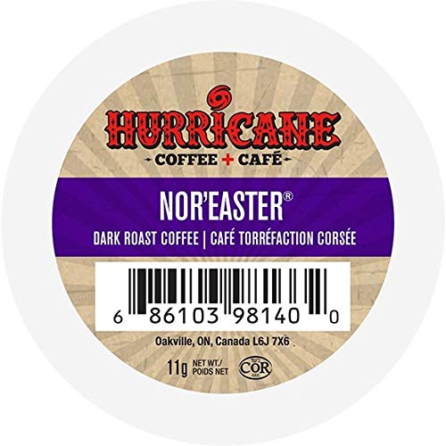 Hurricane Noreaster Coffee Single Serve Cups for Keurig K Cup Brewers. 0.38 Oz. (Pack of 24)