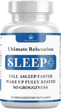 Relaxation Sleep Aid Natural Non-Habit Forming Sleep Supplement Developed to Support for Longer &amp Better Sleep Chamomile Magnesium Melatonin Ashwagandha GABA Drug-Free (60 Count)