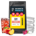 Tiesta Tea - Peach Party Cold Brew Peach Hibiscus Herbal Tea Premium Loose Leaf Blend Non Caffeinated Cold Brew Packets Makes 64 oz of Pitcher Per Bag (Pack of 10)