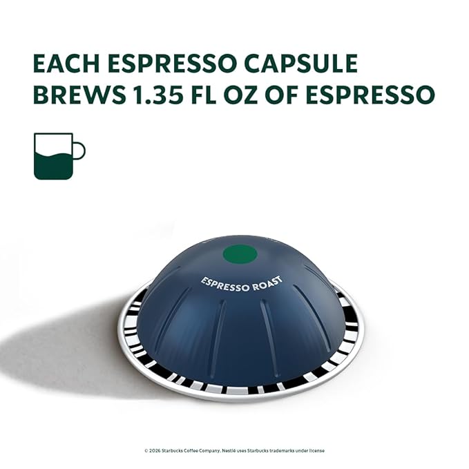 Starbucks by Nespresso Vertuo Dark Roast Espresso 50-count Espresso Pods Brews 1.35 oz.