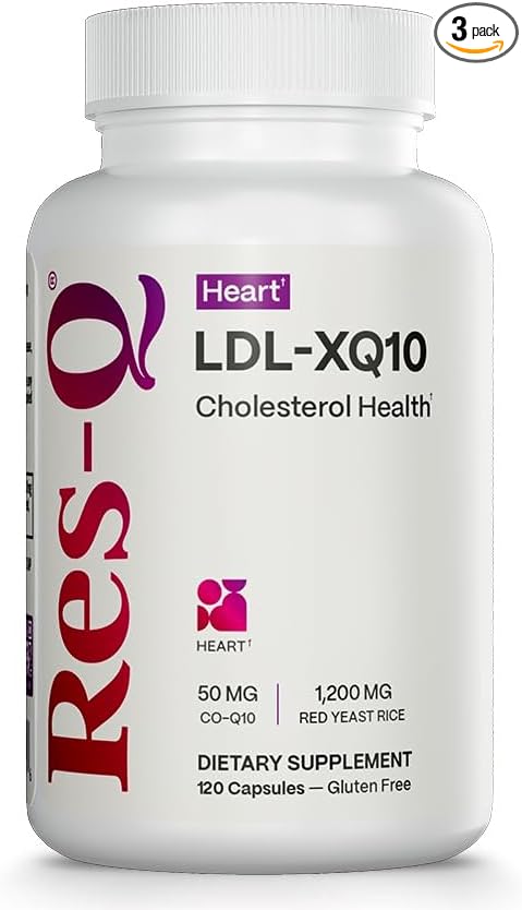 Res-Q LDL-XQ10 Red Yeast Rice and CoQ10 3 Pack (3) 360 Total Capsules