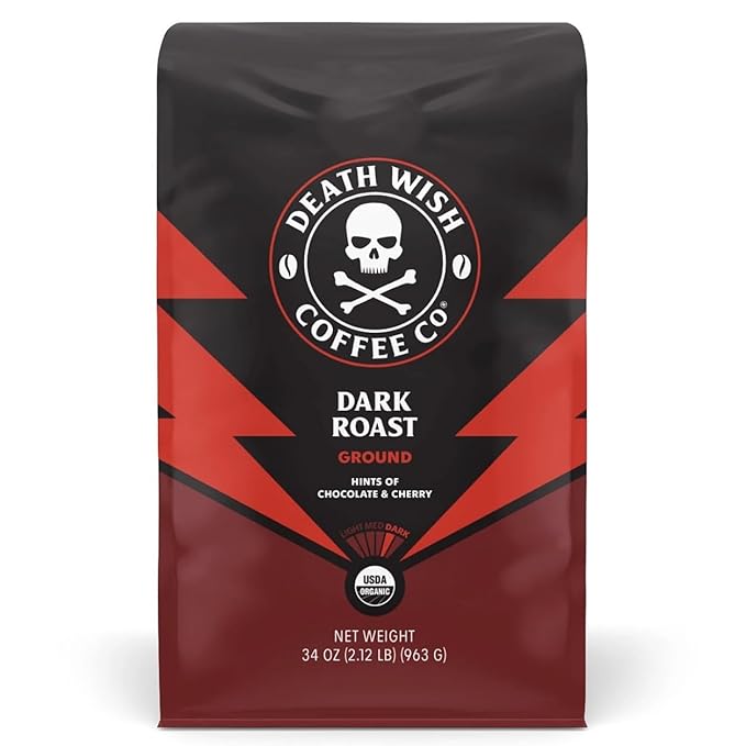 Death Wishs Dark Roast Ground Coffee 34 oz