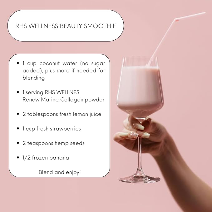 Renew Marine Collagen Powder + Biotin &amp Hyaluronic Acid for Better Hair Skin &amp Nails Unflavored - 20 Scoops 8oz