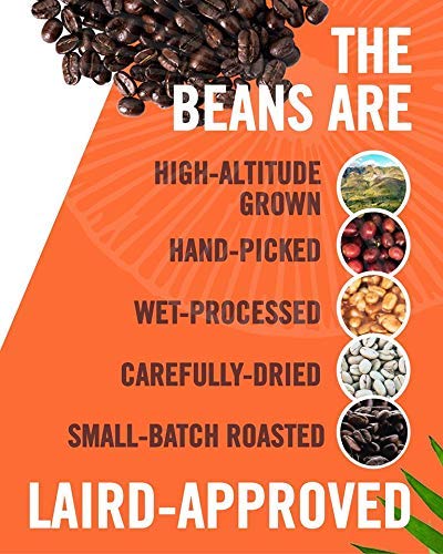 Laird Superfood Peruvian Dark Roast Coffee with Functional Mushrooms Certified Organic Peruvian Ground Coffee Beans Gluten-Free Dairy-Free Non-GMO Paleo Keto Friendly 12 oz. Bag Pack of 6