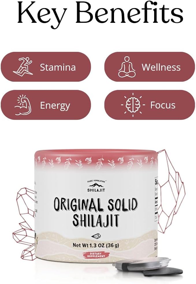 Pure Himalayan Shilajit Original Solid Organic Source of Fulvic Acid &amp Trace Minerals Widely Used in Ayurveda (36g Pack of 1)